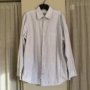 Banana Republic Plaid Dress Shirt | L | White
